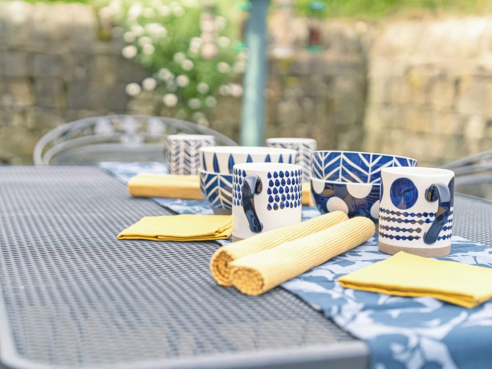 Sitting-out-area | Sands Farm Cottage, Luddendenfoot, near Hebden Bridge