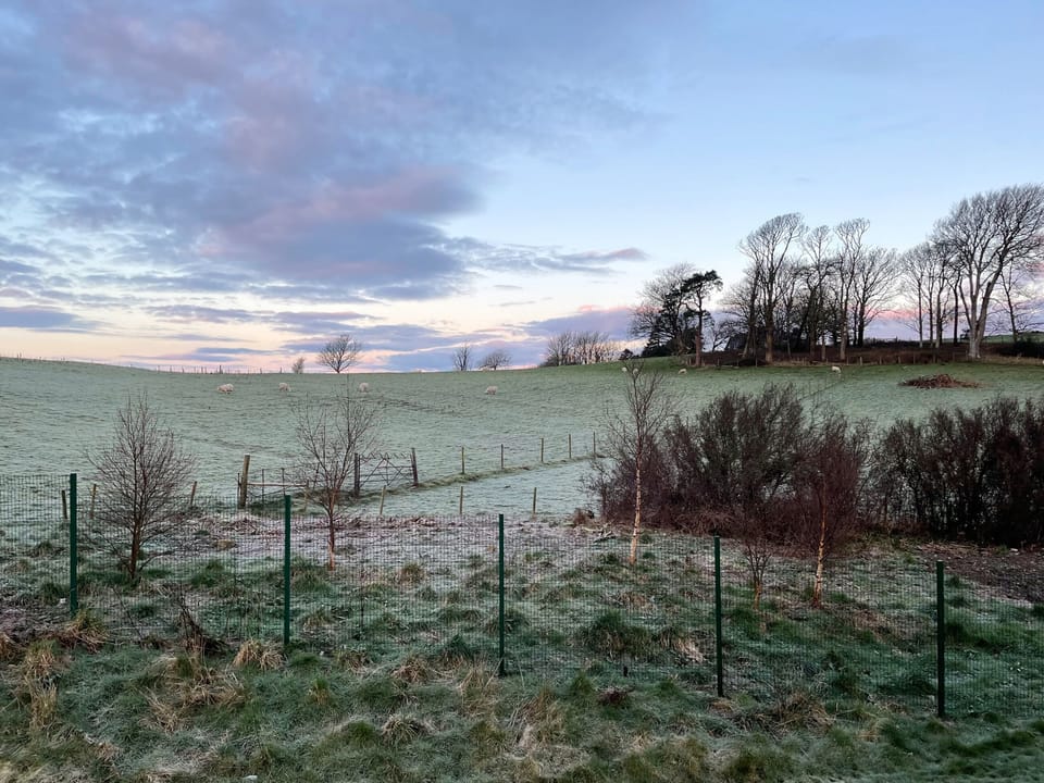 Early morning view from the master bedroom | Sun Rise Lodge No. 10, Llanbedr
