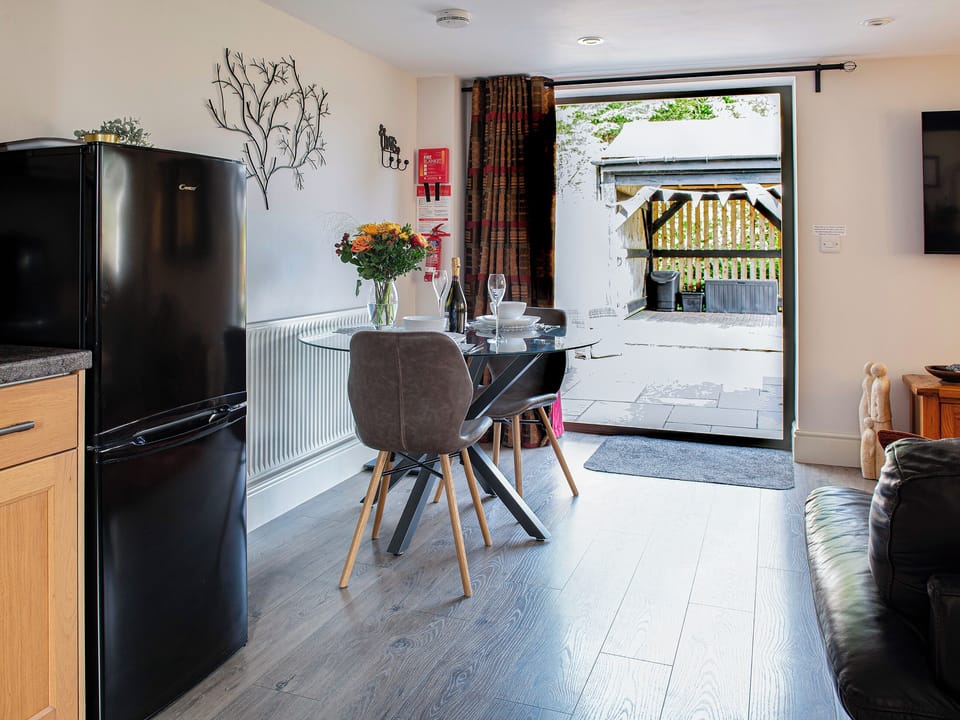 Convenient dining area in open plan designed room | Little Willow - The Willows, Ruthvoes, near St Columb