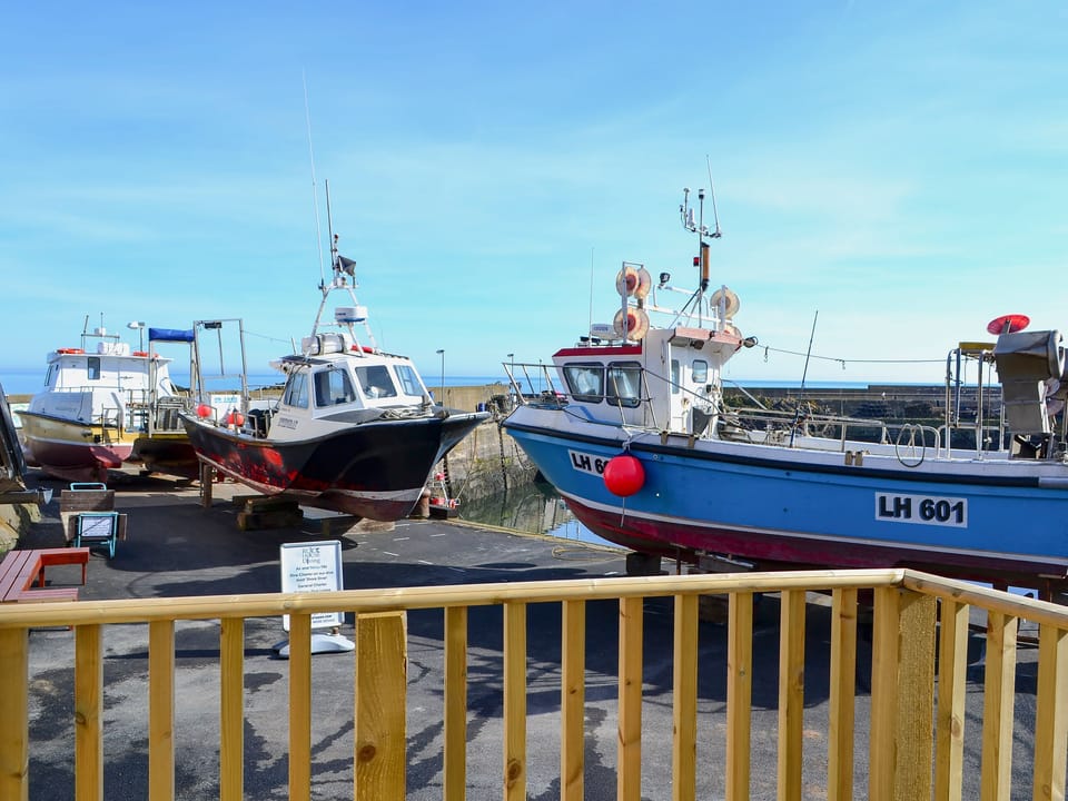 Views of the harbour from the decked area | Rock Cottage, St Abbs, near Eyemouth