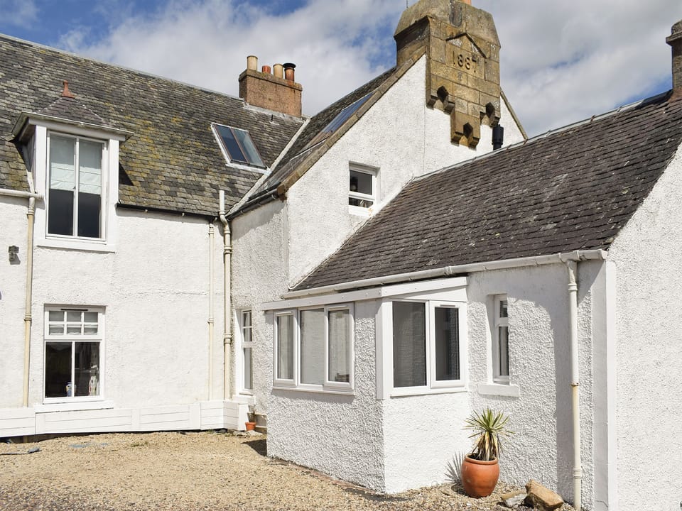 Rear of property and patio area | South House, Lathones, near St Andrews