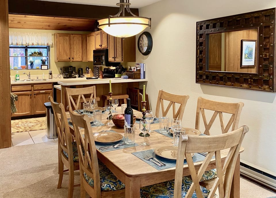 Our dining table comfortably seats a group of 6