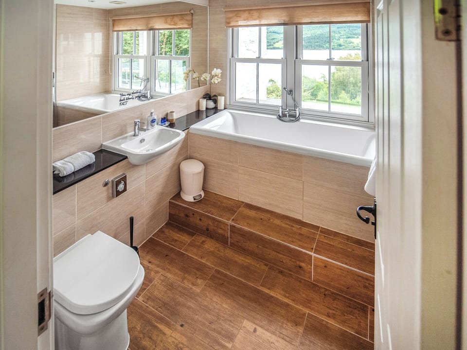 Beautiful bathroom with fantastic views | Chapelburn, Fearnan, near Aberfeldy