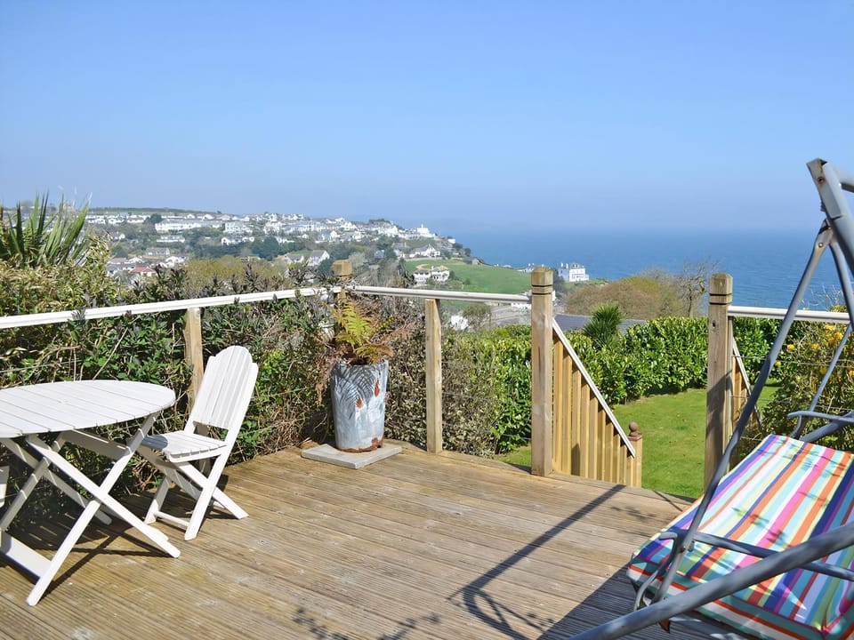 Inviting decked area with beautiful coastal views | The Gallery, Portmellon, near Mevagissey
