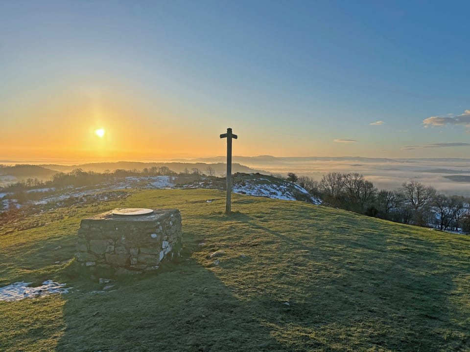 The beautiful view from the Moelydd, our local walk, offering 360 degree views into the Welsh hills and across to the Shropshire plains | The Pigsty Cottage, Oswestry