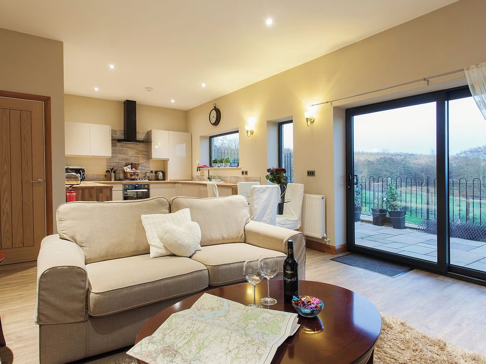 Lounge to modern open plan kitchen and dining area | Number 2 - The Old Stables, Knitsley, near Lanchester
