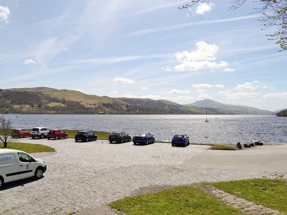 View of Bala Lake from garden | Y Bwthyn, Bala