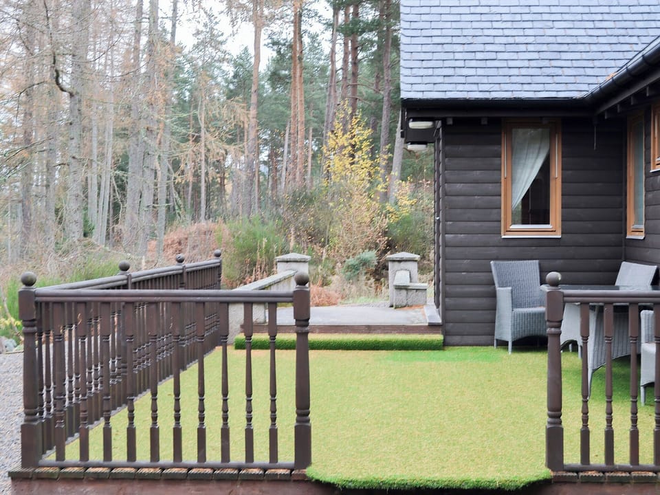 Patio area | Park Lodge - Birchland, Strachan, near Banchory