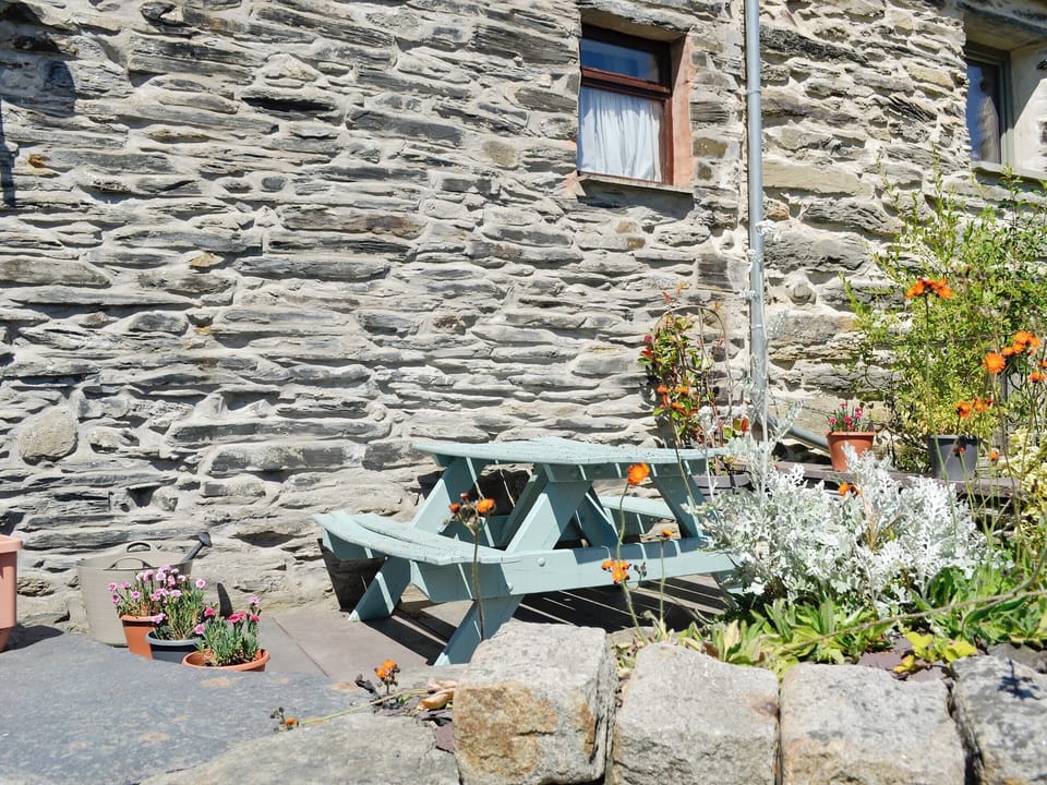 Delightful raised patio area | Bron Elan, Bron Elan, Dolwyddelan, near Betws-y-Coed