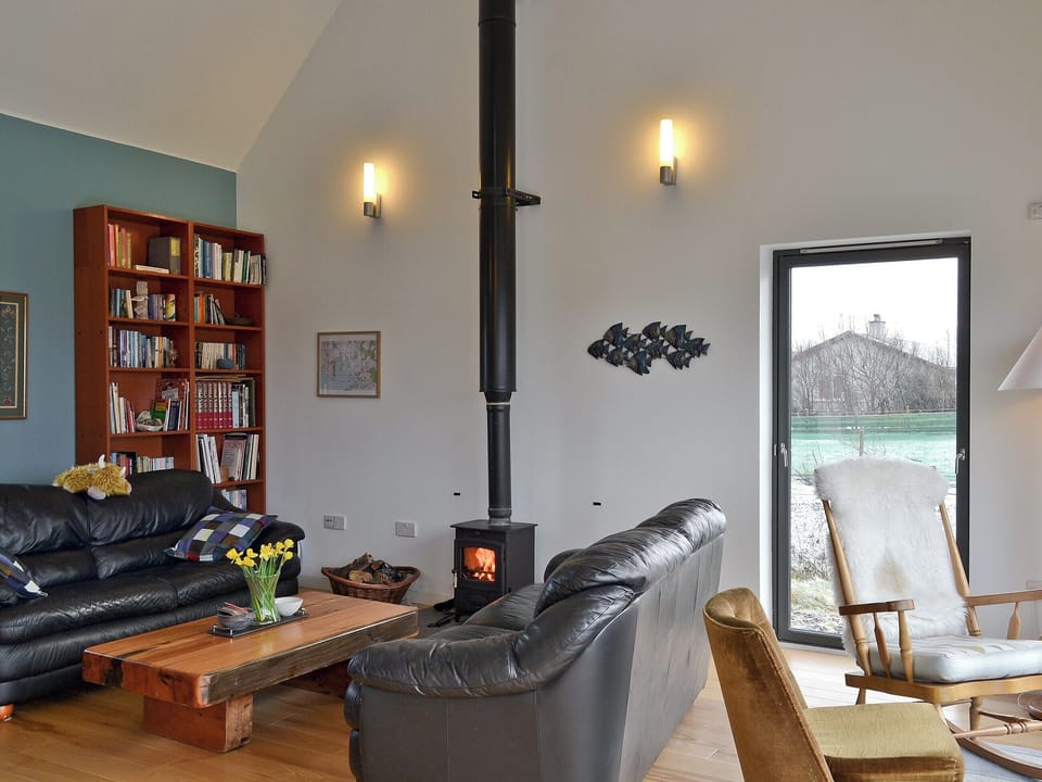 Open plan style Living room with wood burning stove | Hygge, Ose near Dunvegan, Isle of Skye