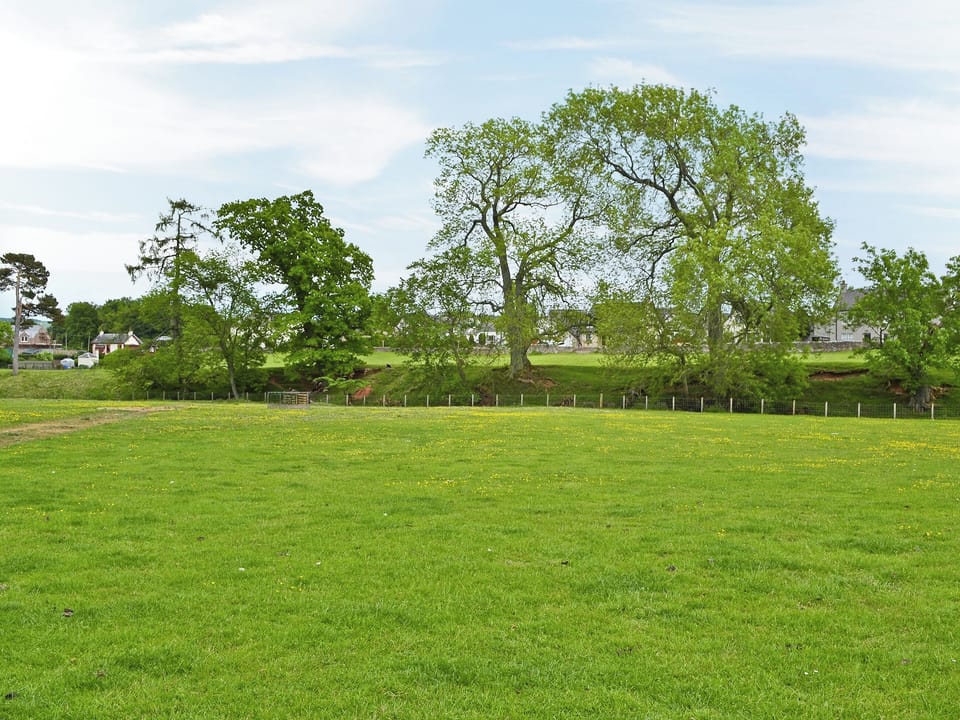 Pleasant outlook over fields towards the village | Digger&rsquo;s Cottage, Near Lauder