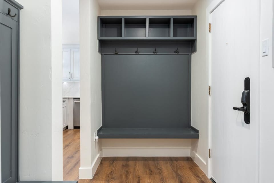 Cozy entryway with built-in bench and storage cubbies