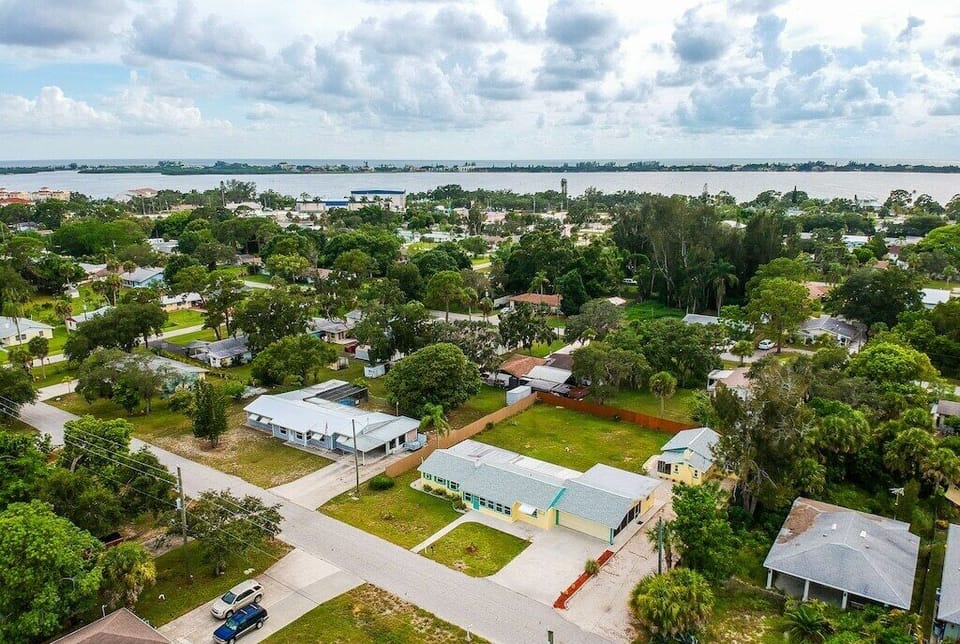 Old Florida neighborhood with Lemon Bay and Gulf.