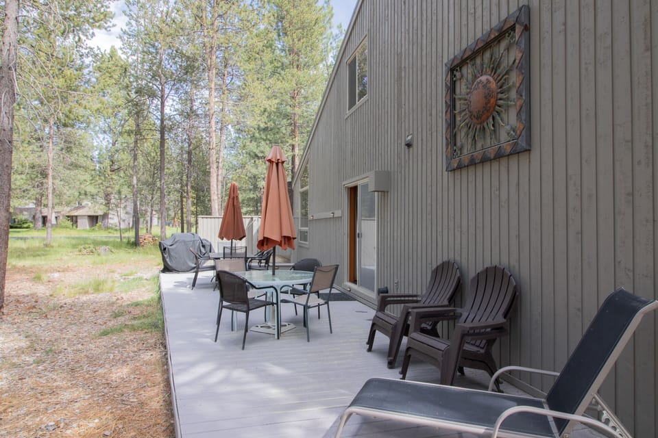 Trex Deck (so no splinters!) 2 patio sets and BBQ for outdoor living