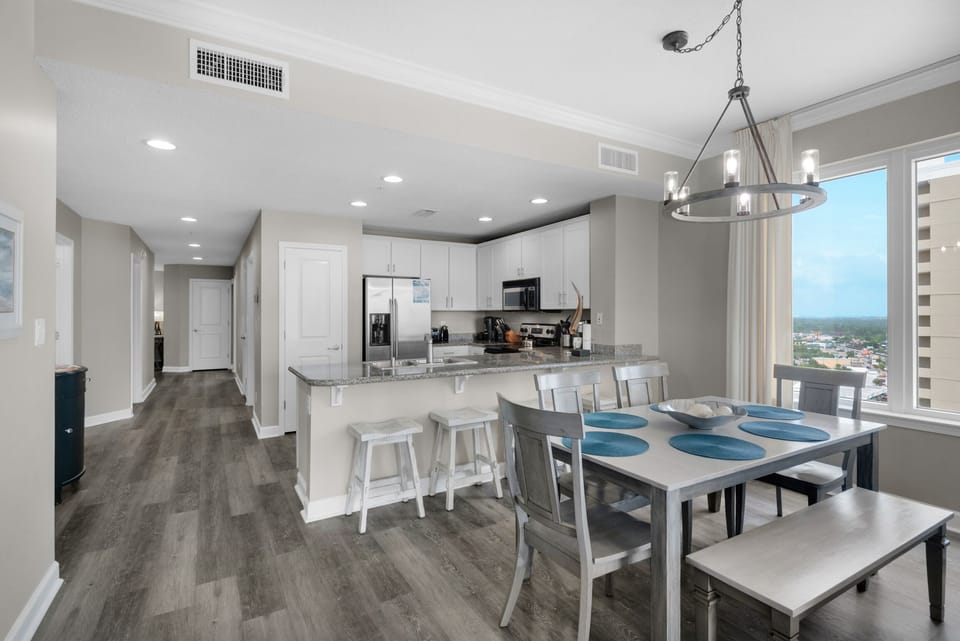 Dining table plus eat-in bar