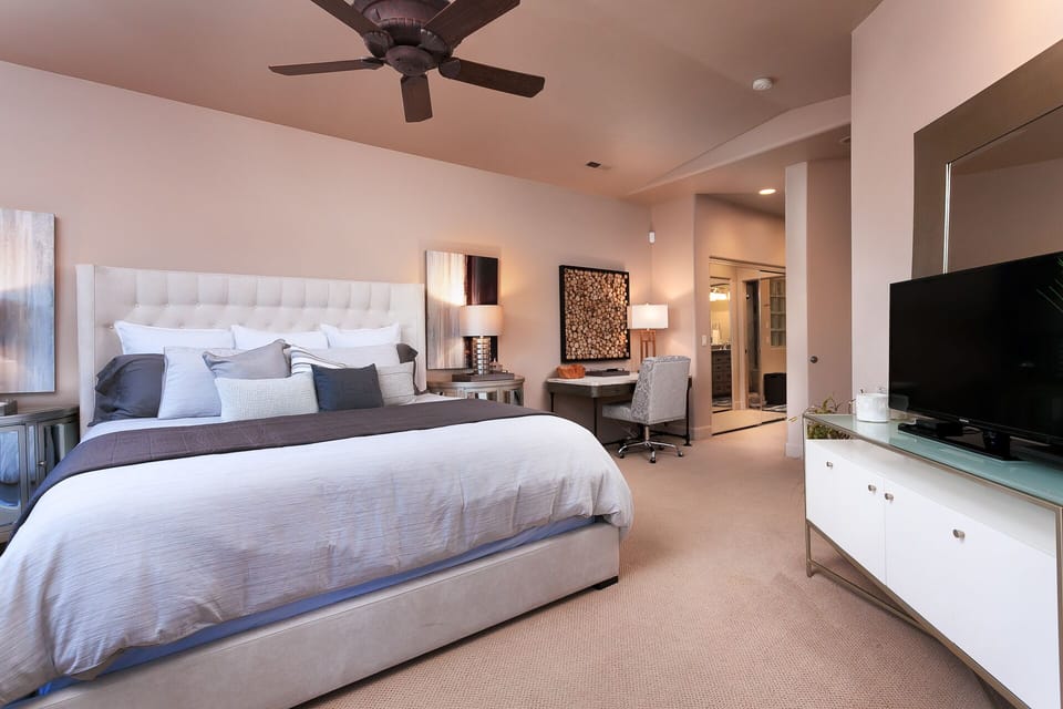 Primary Suite with "office working space" and flat screen TV