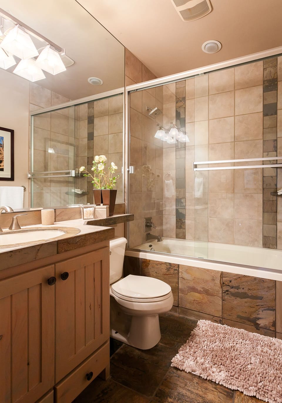 Second bathroom with tub/shower combo