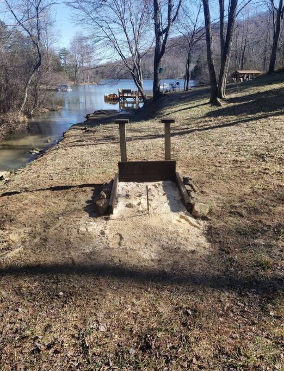 Test your skills at the horseshoe pit next to the tranquil creek.