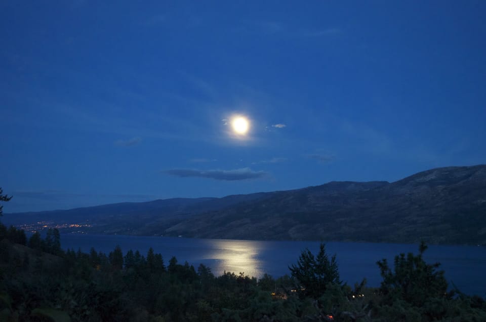 Evening Moon on the lake