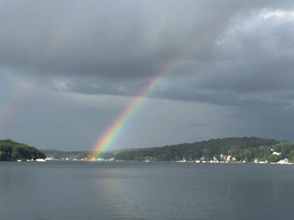 Looking north from the lake towards the hidden pot of gold
