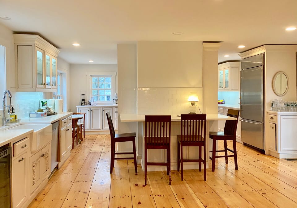 Kitchen counter and sub zero refrigerator 