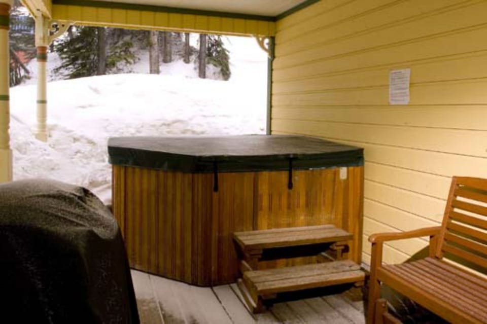 Large private hot tub, seats 6 on the private deck