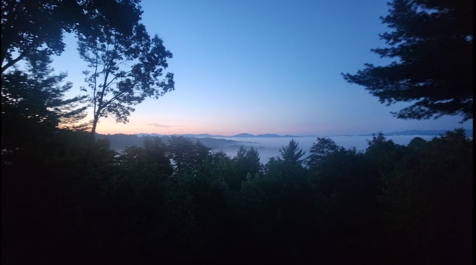 beautiful sunrise...sometimes the clouds com up onto the porched