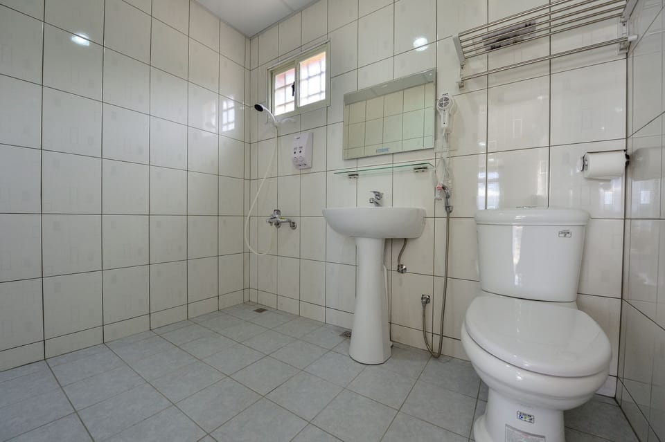 Free toiletries, hair dryer, slippers, towels