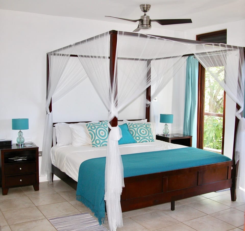 Master bedroom with a King size bed 