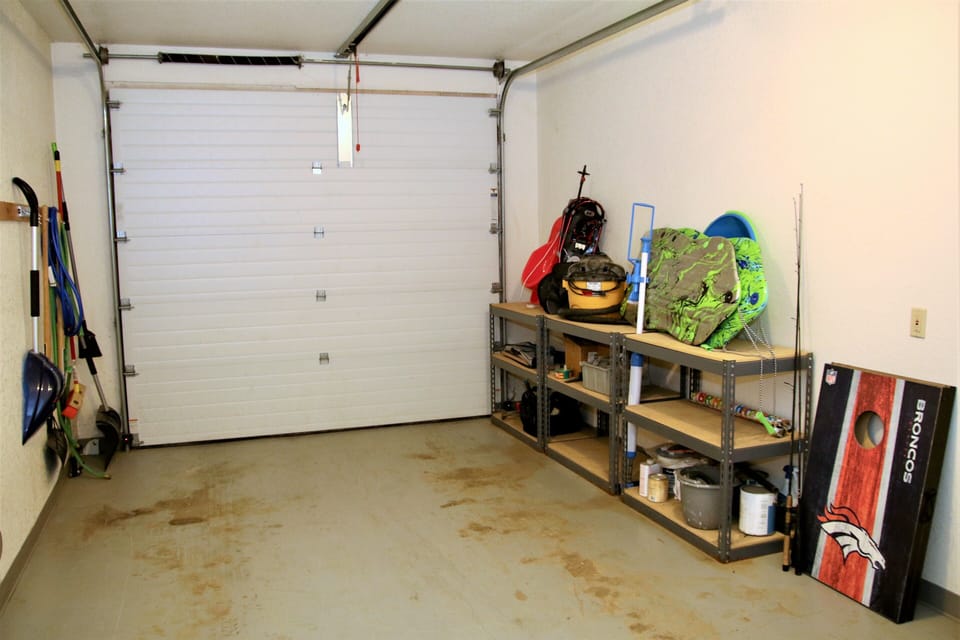 Garage for your use with sleds, snowshoes, horseshoes & cornhole.
