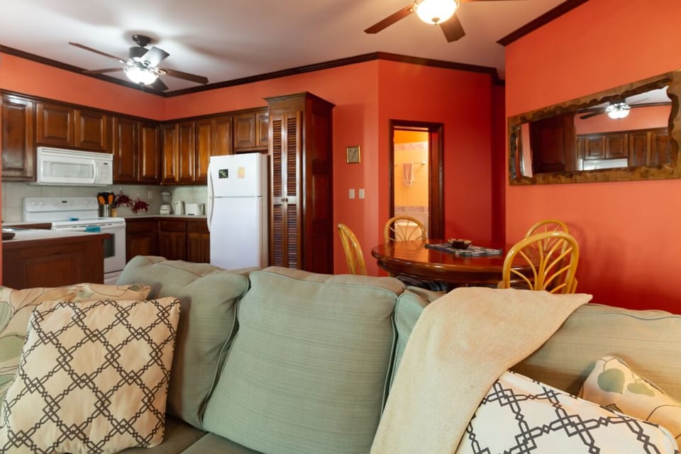 Open floor plan with living/dining room and kitchen