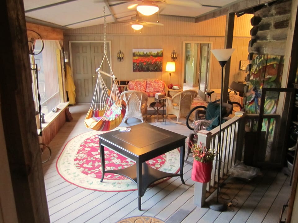 The screened in porch is great for swinging, cards, a puzzle, reading,..
