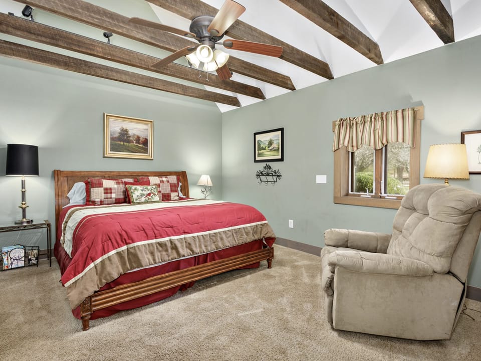 Our king suit. It has a private entrance near the carport.