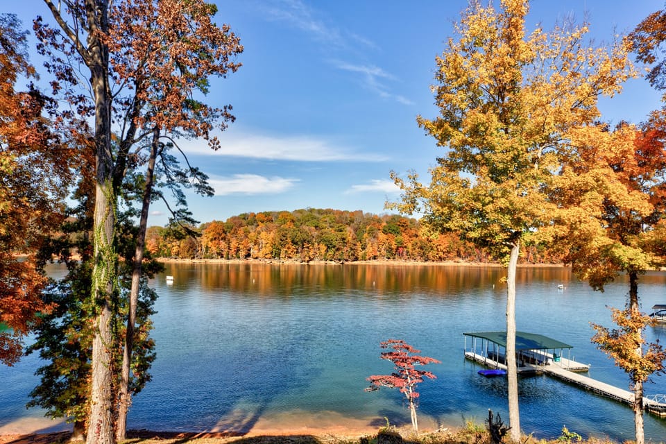Love this photo off our balcony. Flash of fall color is fabulous!