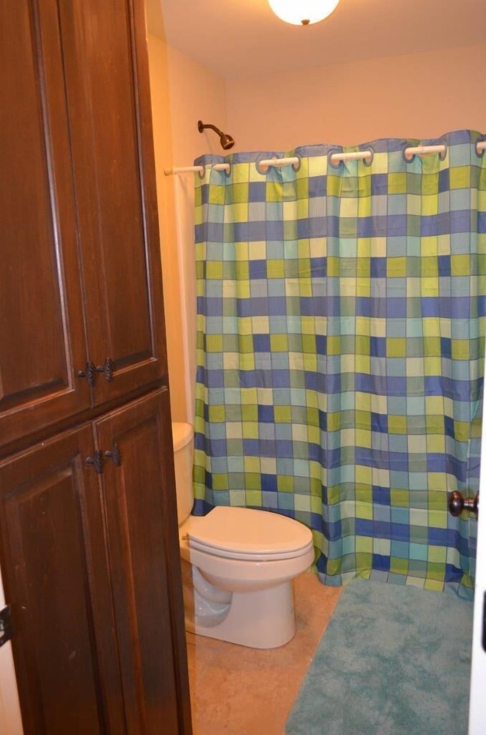 Bathroom downstairs has double sink then door leading to shower/tub area