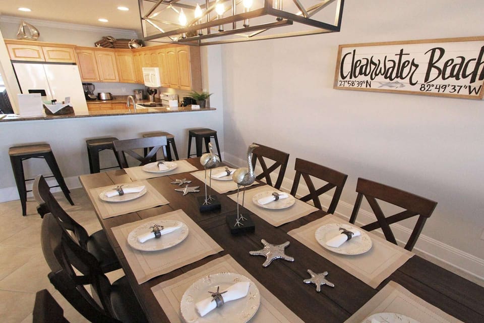 Dining with seating for eight.
