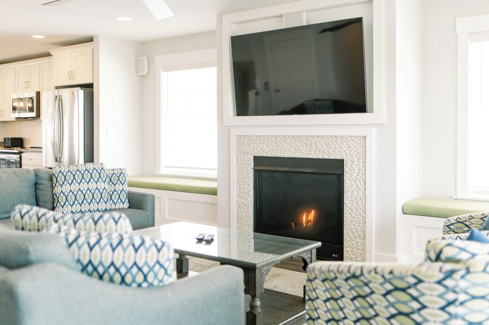 Living Area with Fireplace on Third Level