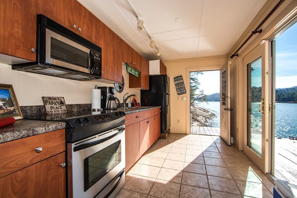 A kitchen in the boat house?