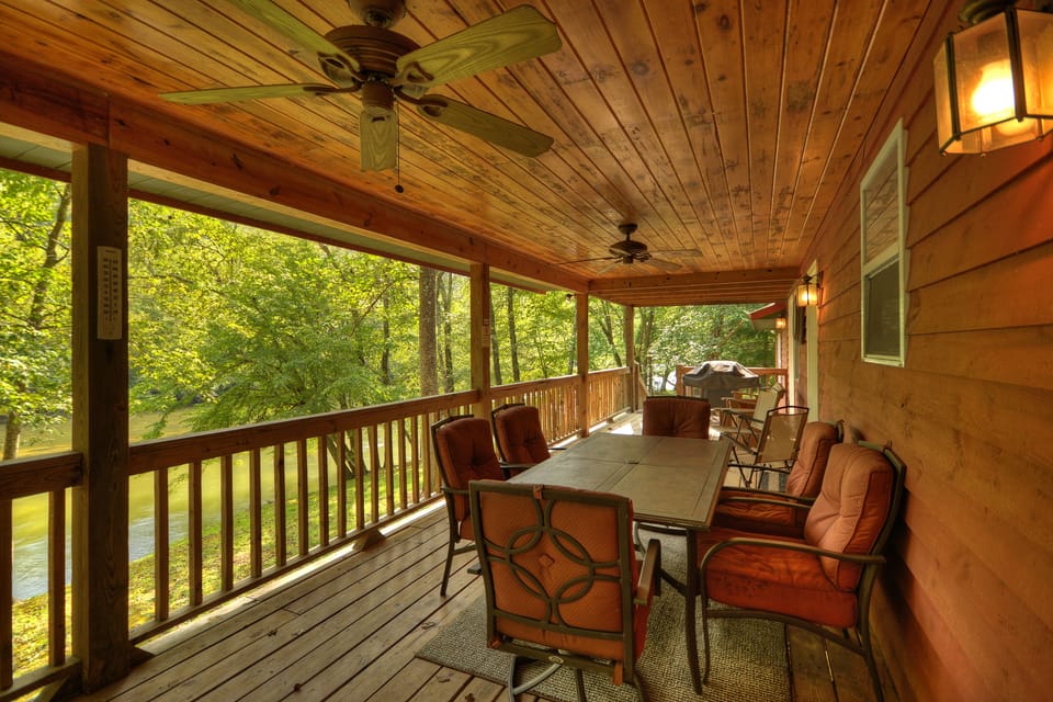 Porch overlooking Toccoa River