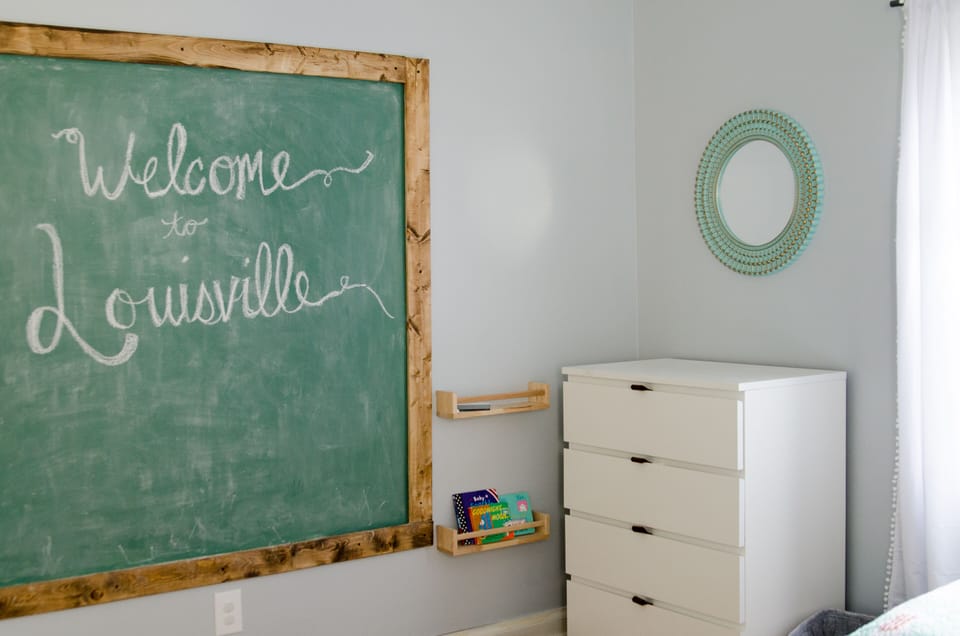  Kids are free to draw on the chalk wall or explore our children's books.