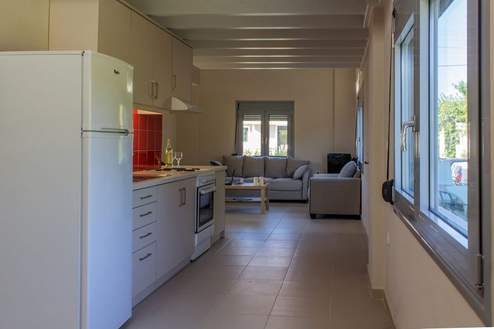 kitchen and living room