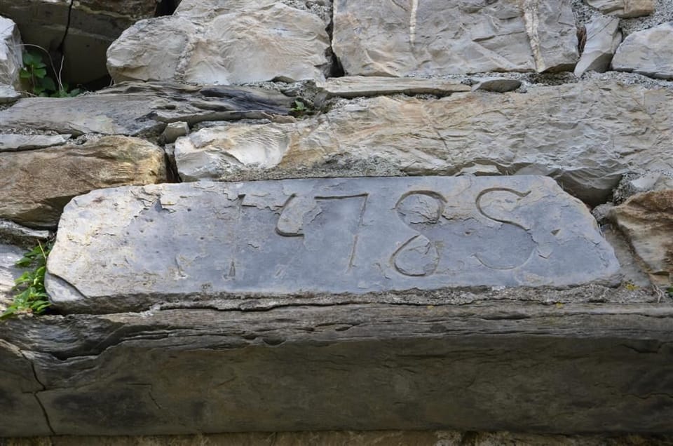 The inscription of 1400 on the Tower
