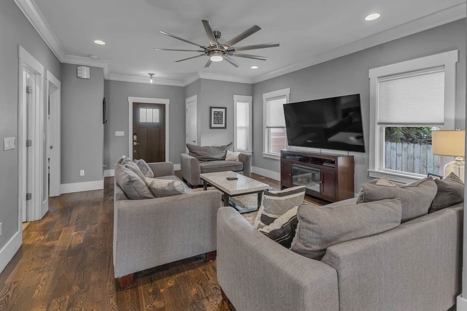 Living Room has 2 Queen Sleep Sofas and a sleeper  love seat