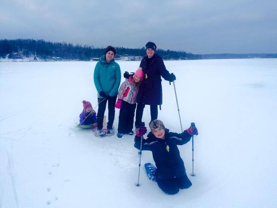 Cross country skiing and snow shoeing for miles.
