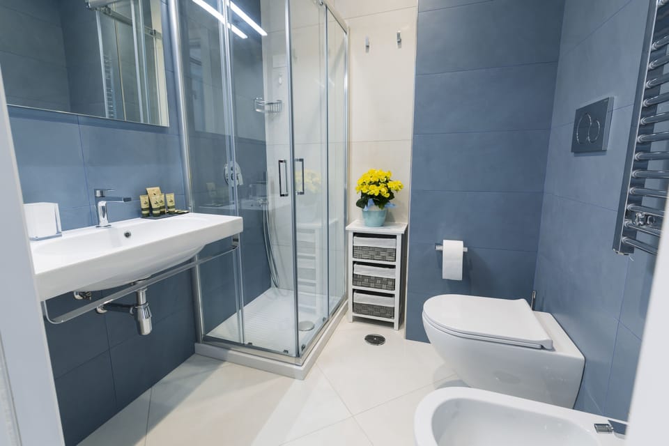 Deluxe Double Room, Balcony | Bathroom | Shower, rainfall showerhead, free toiletries, bidet