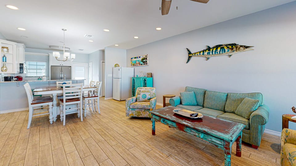 Open Living, Kitchen and Dining