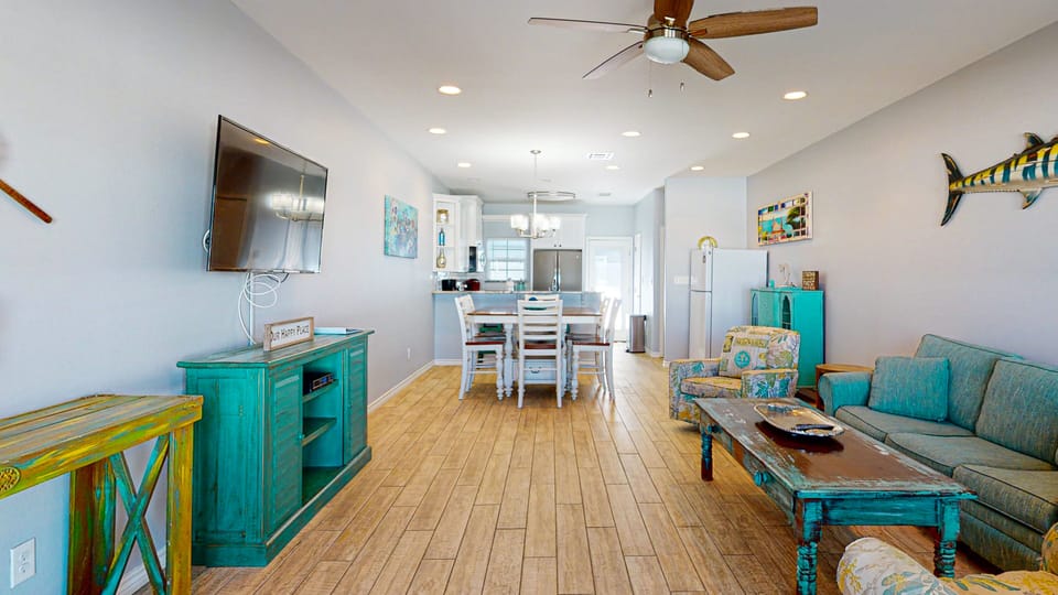 Open Living, Kitchen and Dining