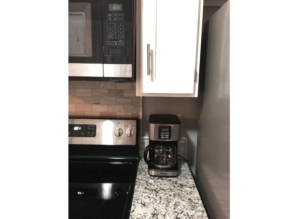 Coffee pot and supplies