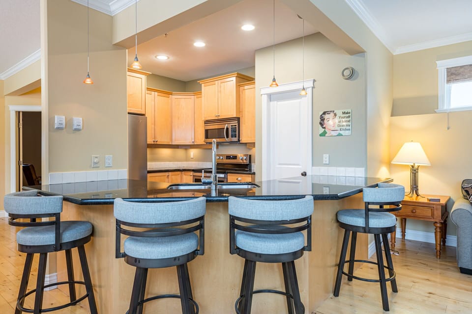 Large Breakfast Bar with New Comfy Stools
