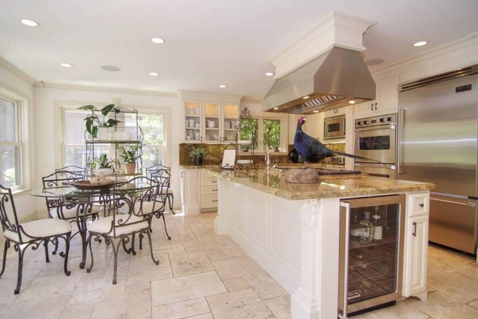 Gourmet Kitchen, Viking Refrigerator, Ovens, Stove and Beve Refrig, & Microwave